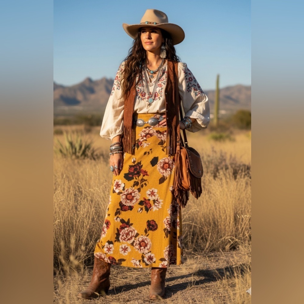 NYCC New York Clothing Floral print long skirt size small